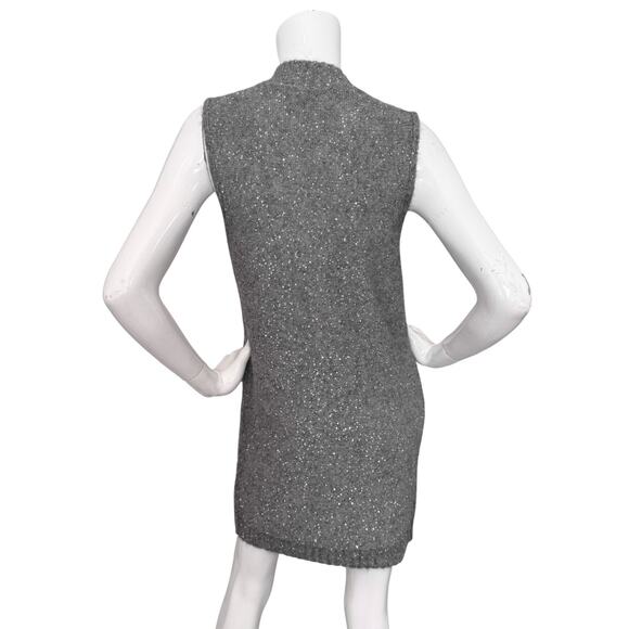 D. Exterior Sweater Vest Wool Angora Blend Knit Sequin Embellished Gray Small - Picture 4 of 7